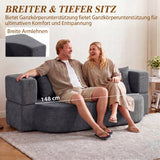 HOMCOM Schlafsofa, Bodensofa ohne Gestell mit dickem, hochdichtem Schaumstoff, breitem und tiefem Sitz – Produktabbildung 7
