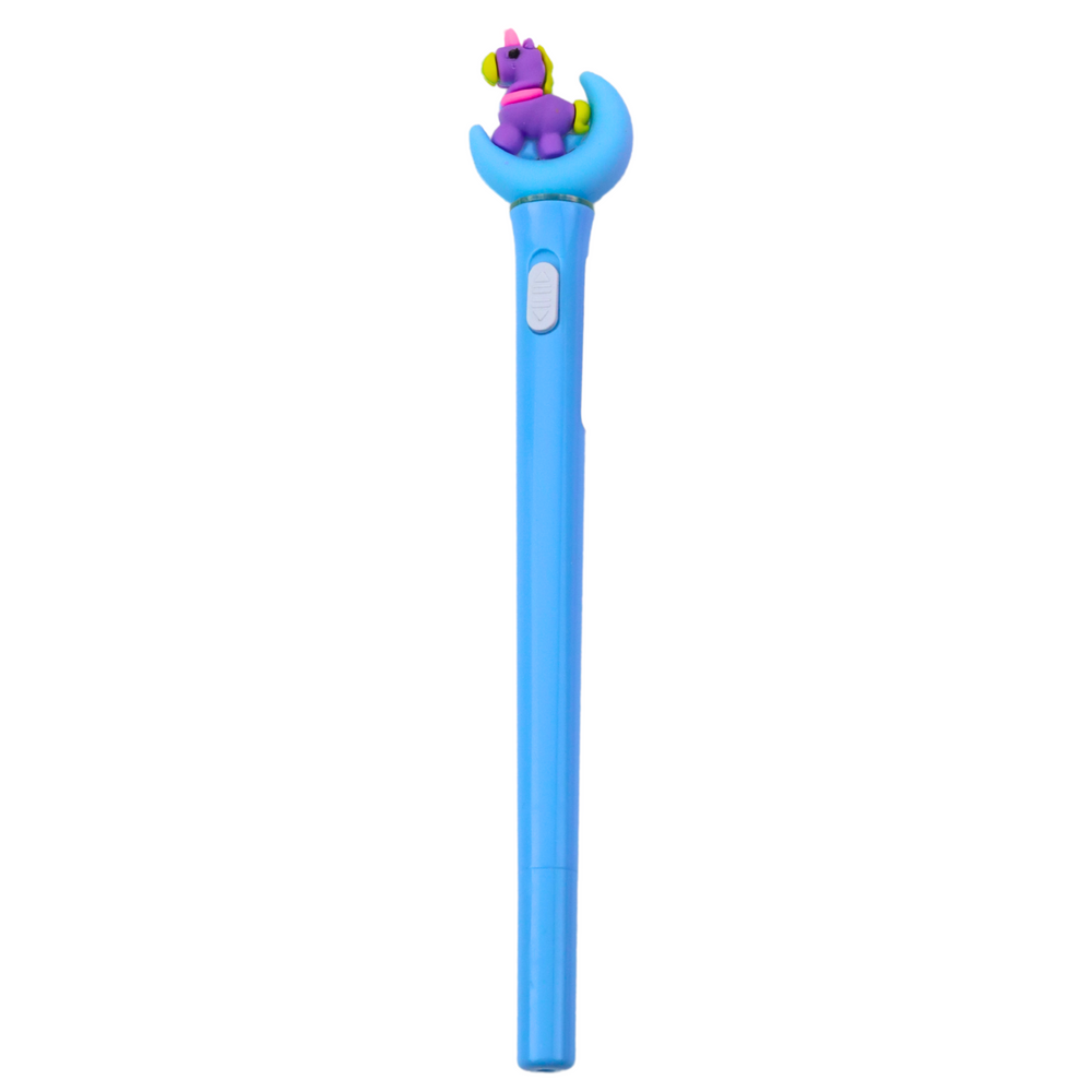 LEAN Leuchtender Kugelschreiber „Einhorn auf dem Mond“, blaue Tinte, 0,7 mm, Mix – Produktabbildung 2