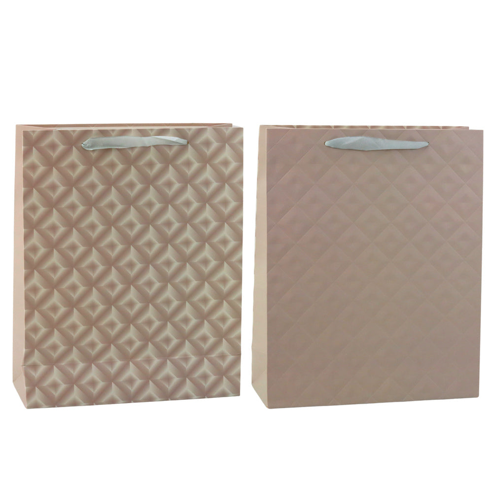 LEAN Geprägte beige Geschenktüte 32 x 26 x 10 cm