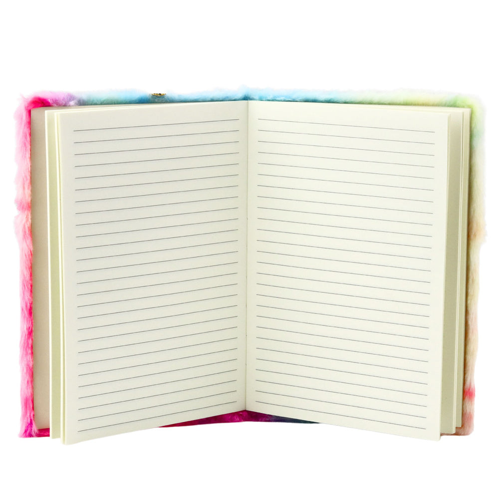 LEAN Plüsch-Notizbuch, Notizbuch, liniert, Einhorn mit goldenem Horn, A5, 80 Blatt – Produktabbildung 2
