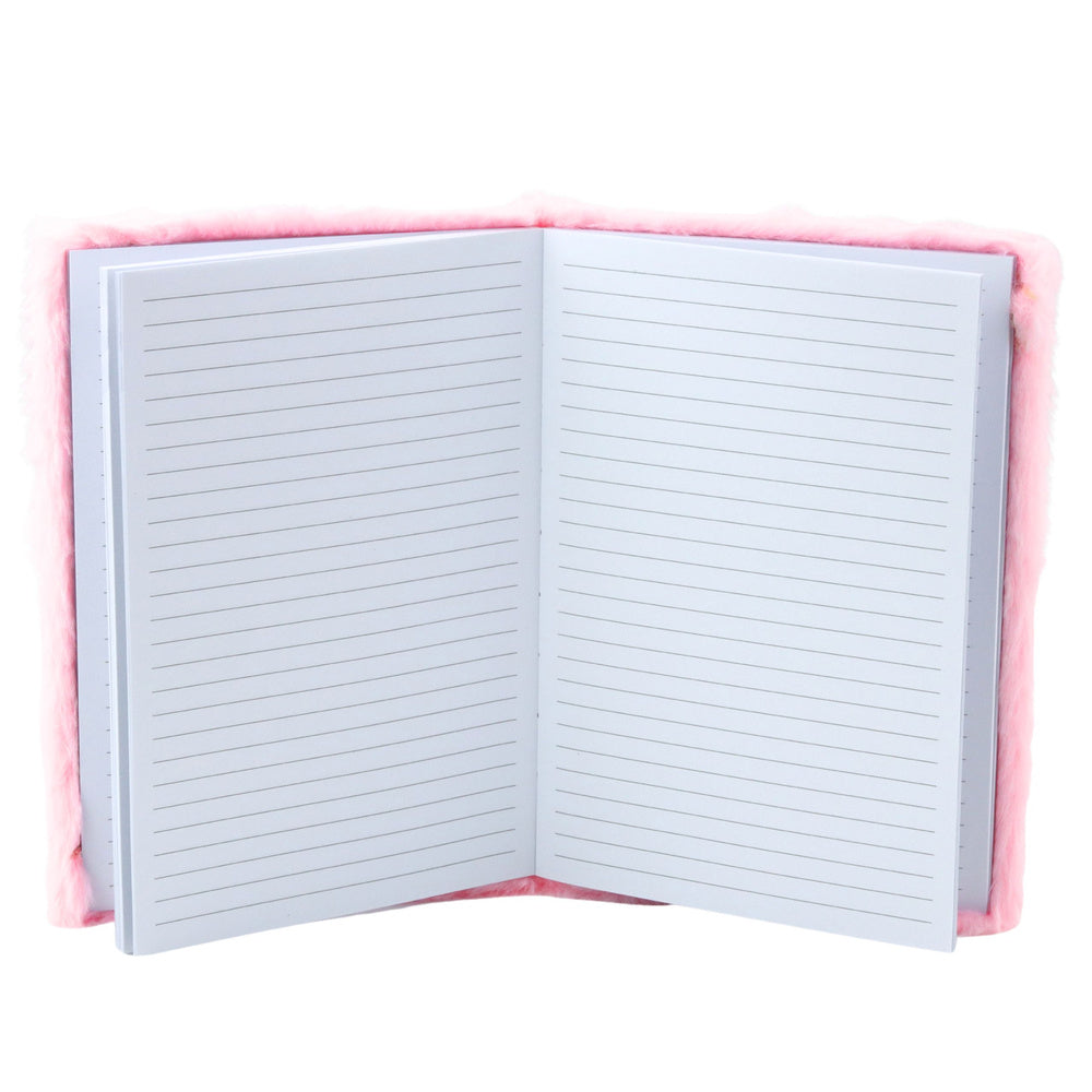 LEAN Plüsch-Notizbuch, Notizbuch, liniert, Stern mit Konfetti, rosa, A5, 80 Blatt – Produktabbildung 2