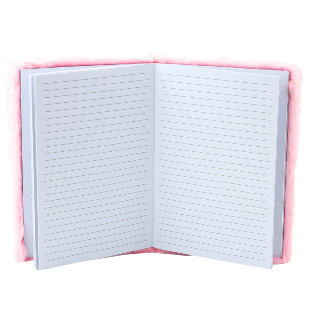 LEAN Plüsch-Notizbuch, Notizbuch, liniert, Krone mit Konfetti, rosa, A5, 80 Blatt – Produktabbildung 2