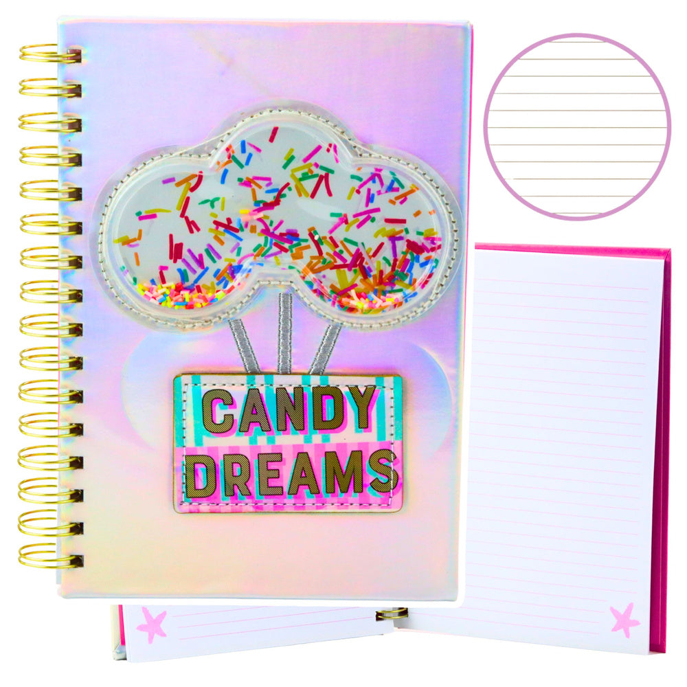 LEAN Candy Dreams Holografisches Notizbuch, liniert, A5, 90 Blatt
