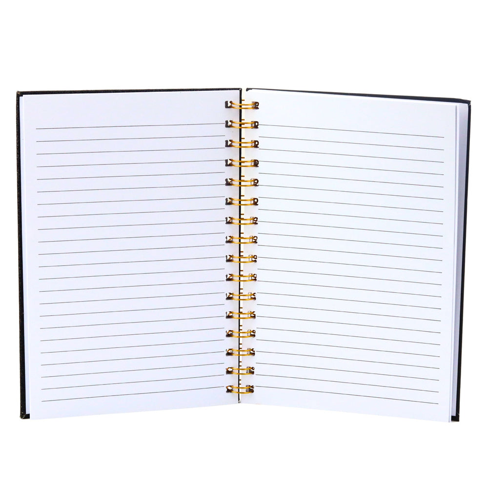 LEAN Notizbuch liniert Notizheft Patches Lippen Lippenstift Glitzer Schwarz A5 80 Blatt – Produktabbildung 2