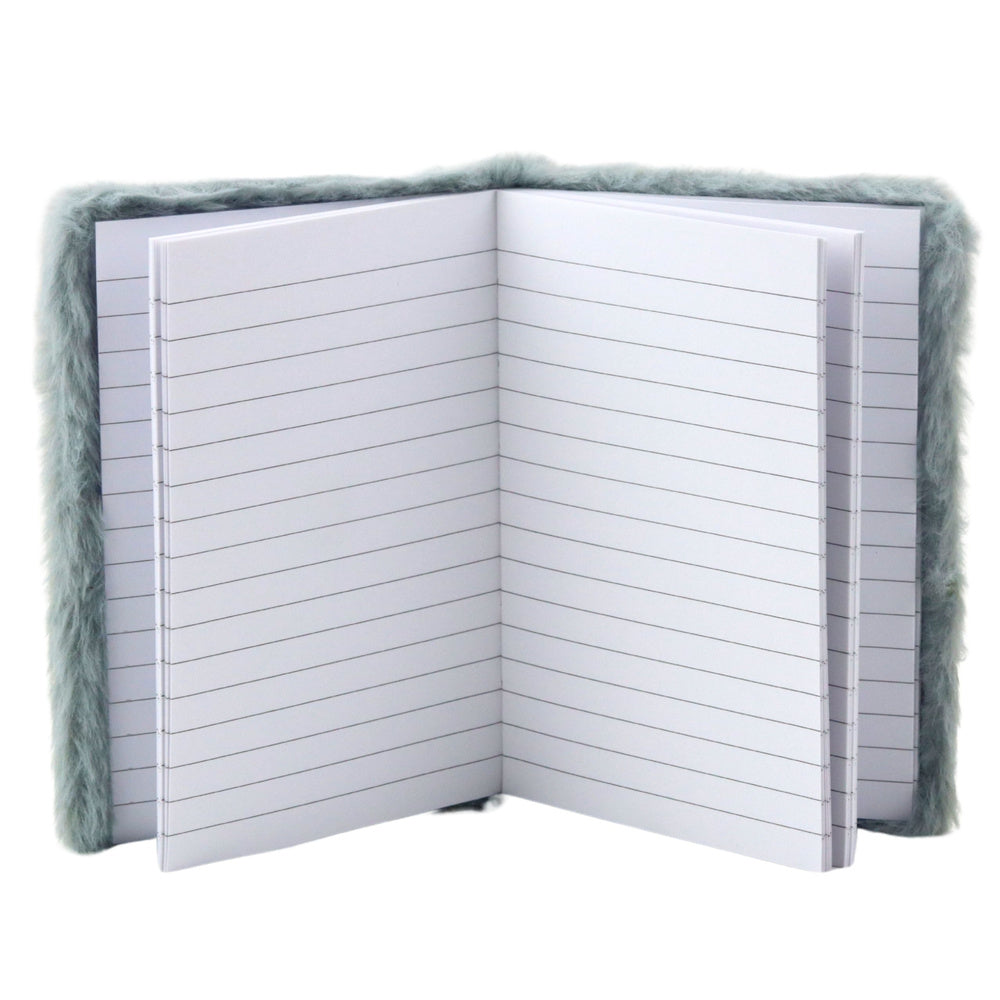 LEAN Plüsch-Notizbuch liniert Shiny Star Grau A6 80 Blatt – Produktabbildung 2