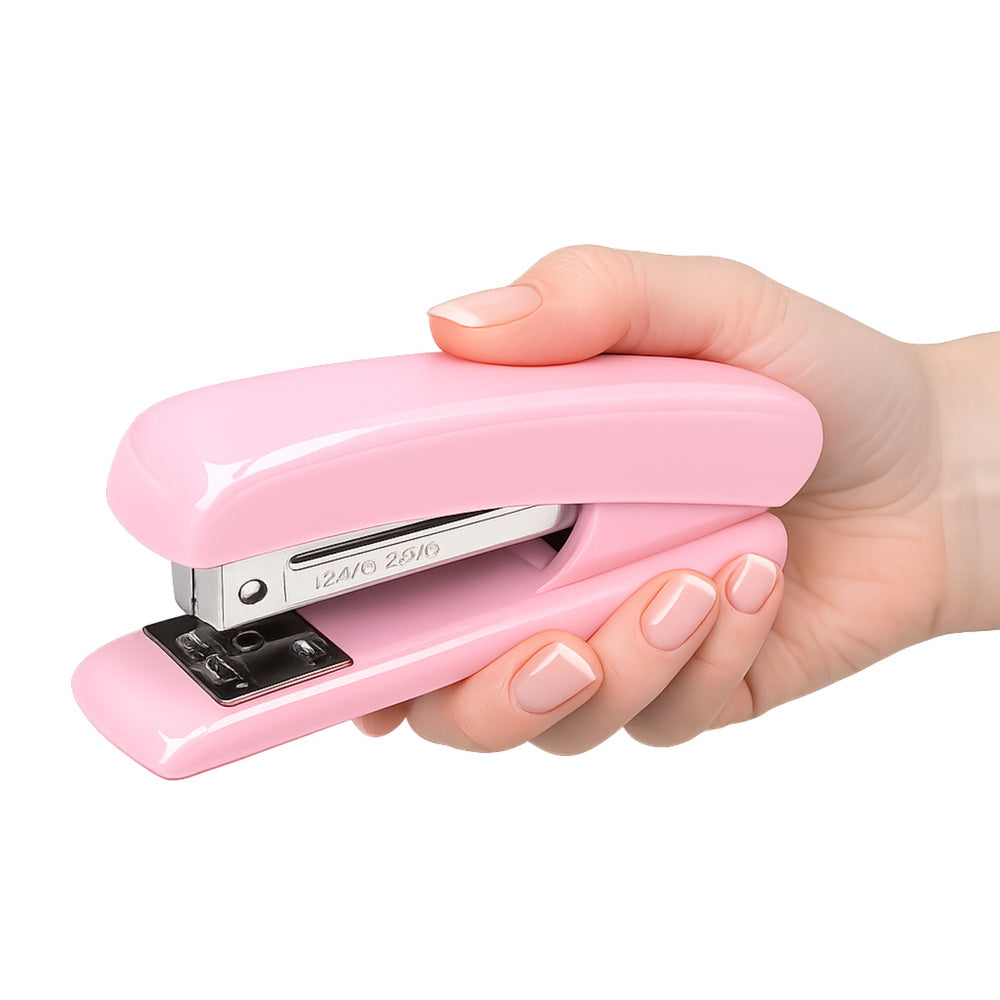LEAN Metall-Bürohefter, bis zu 25 Blatt, 24/6/26/6 Klammern, Rosa – Produktabbildung 2