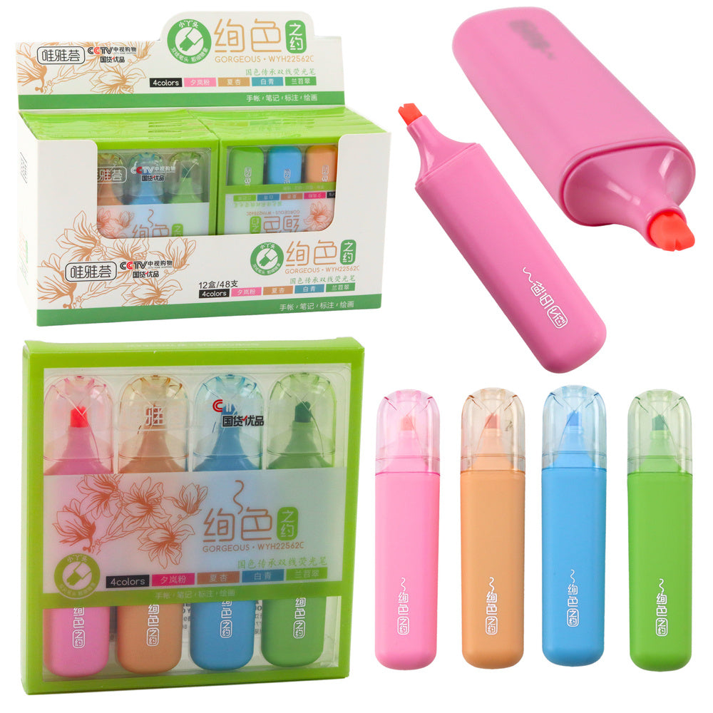 LEAN Textmarker-Set mit Doppelspitze bunt 4-tlg