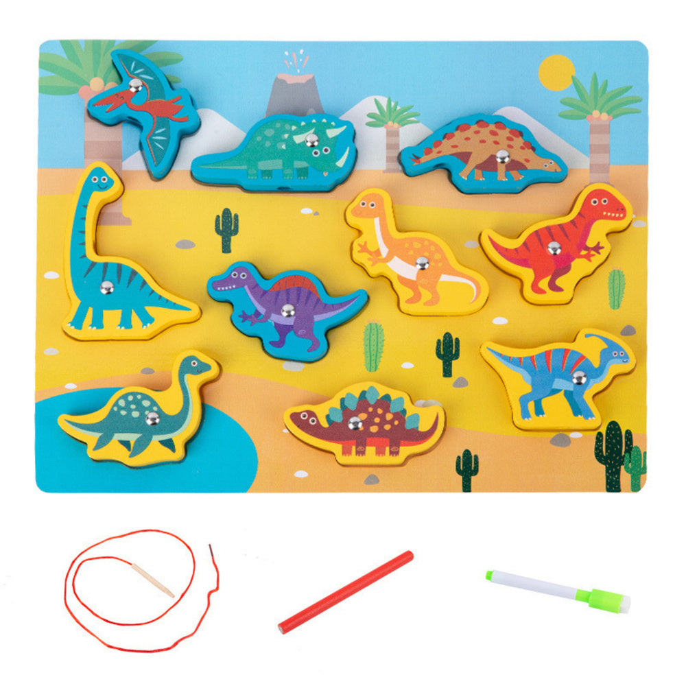 LEAN Toys Holzpuzzle-Magnetschnur zum Verflechten von Dinosauriern – Produktabbildung 2