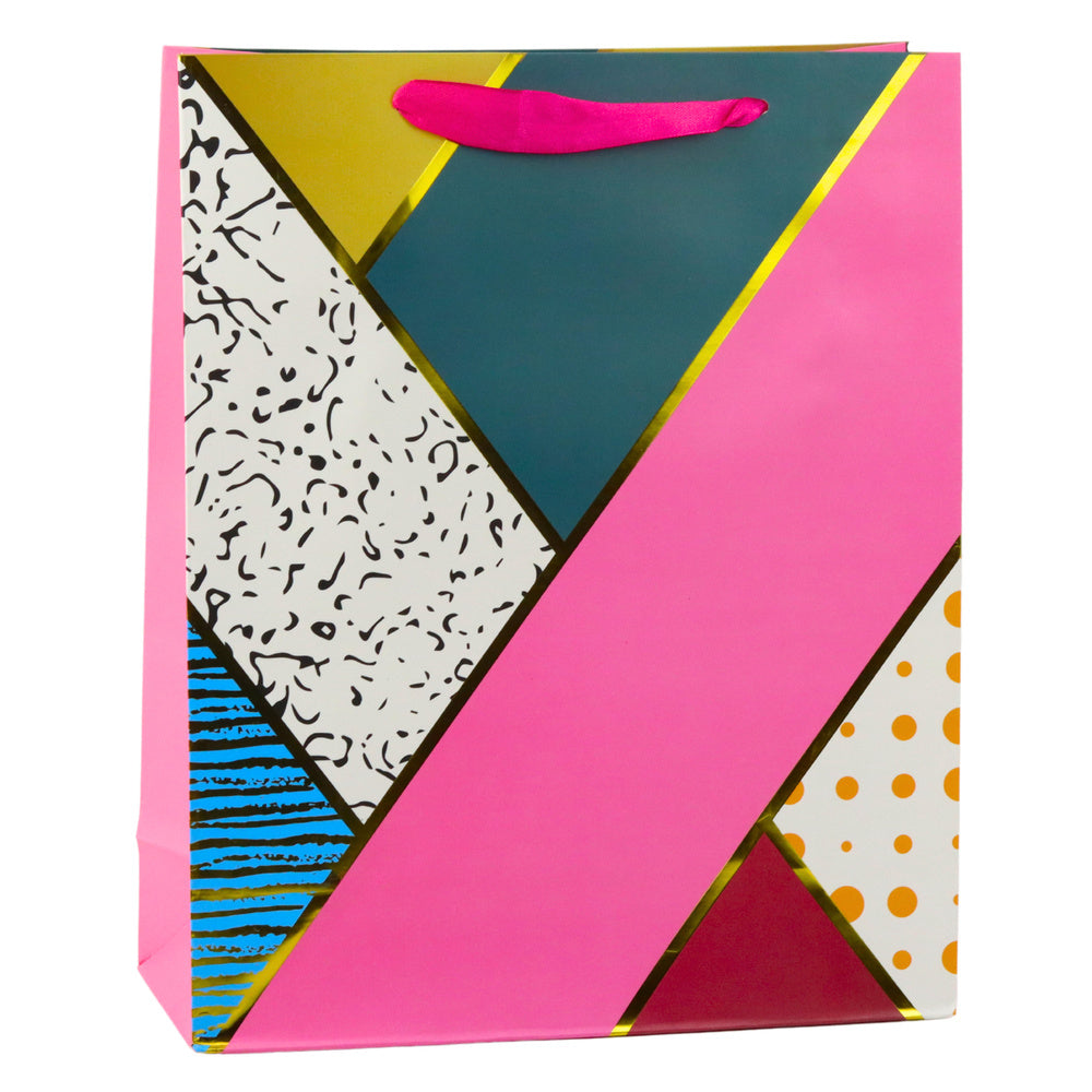 LEAN Geschenktüte aus Papier mit geometrischen Mustern, 32 x 26 x 12 cm – Produktabbildung 2