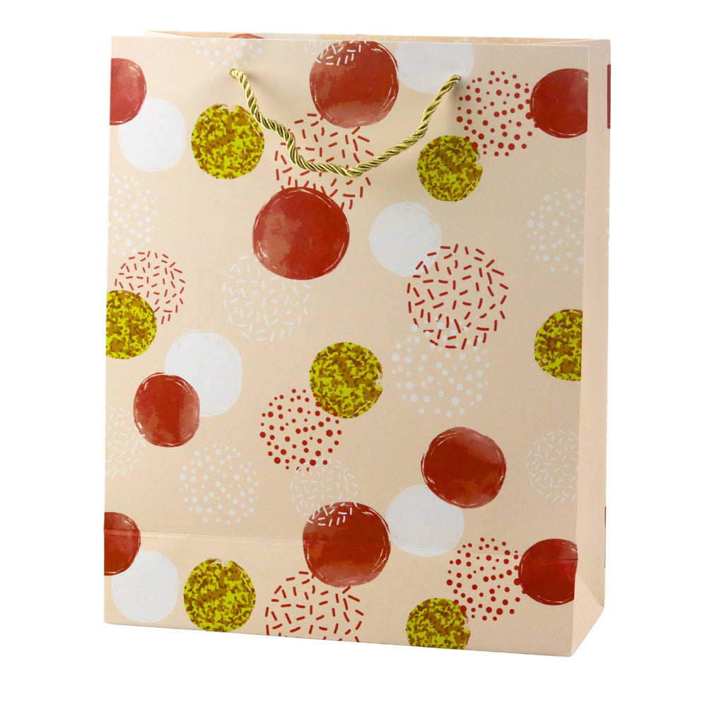 LEAN Geschenktüte Punktemuster Gold Pastell 32 × 26 × 10 cm – Produktabbildung 2