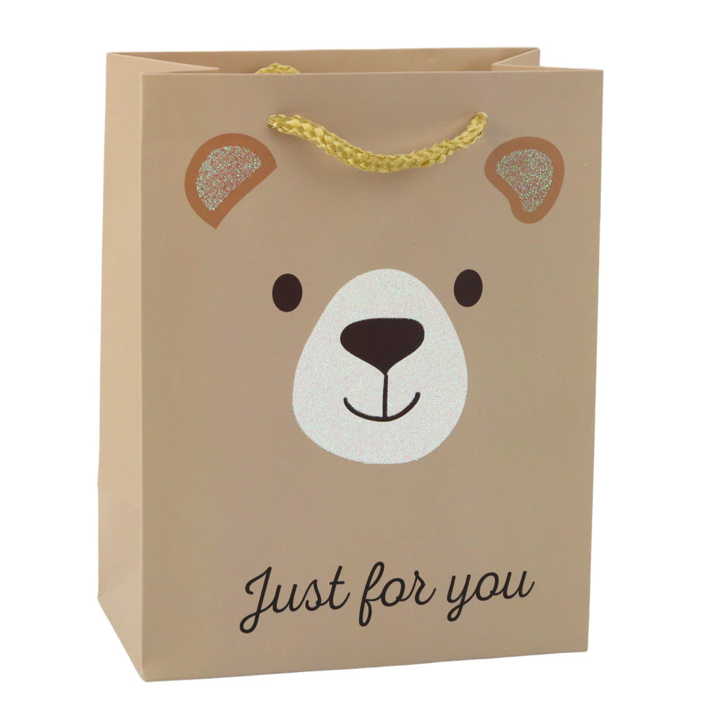 LEAN Glitzer-Geschenktüte aus Papier mit Tiermotiven, 23 x 18 x 10,5 cm – Produktabbildung 2