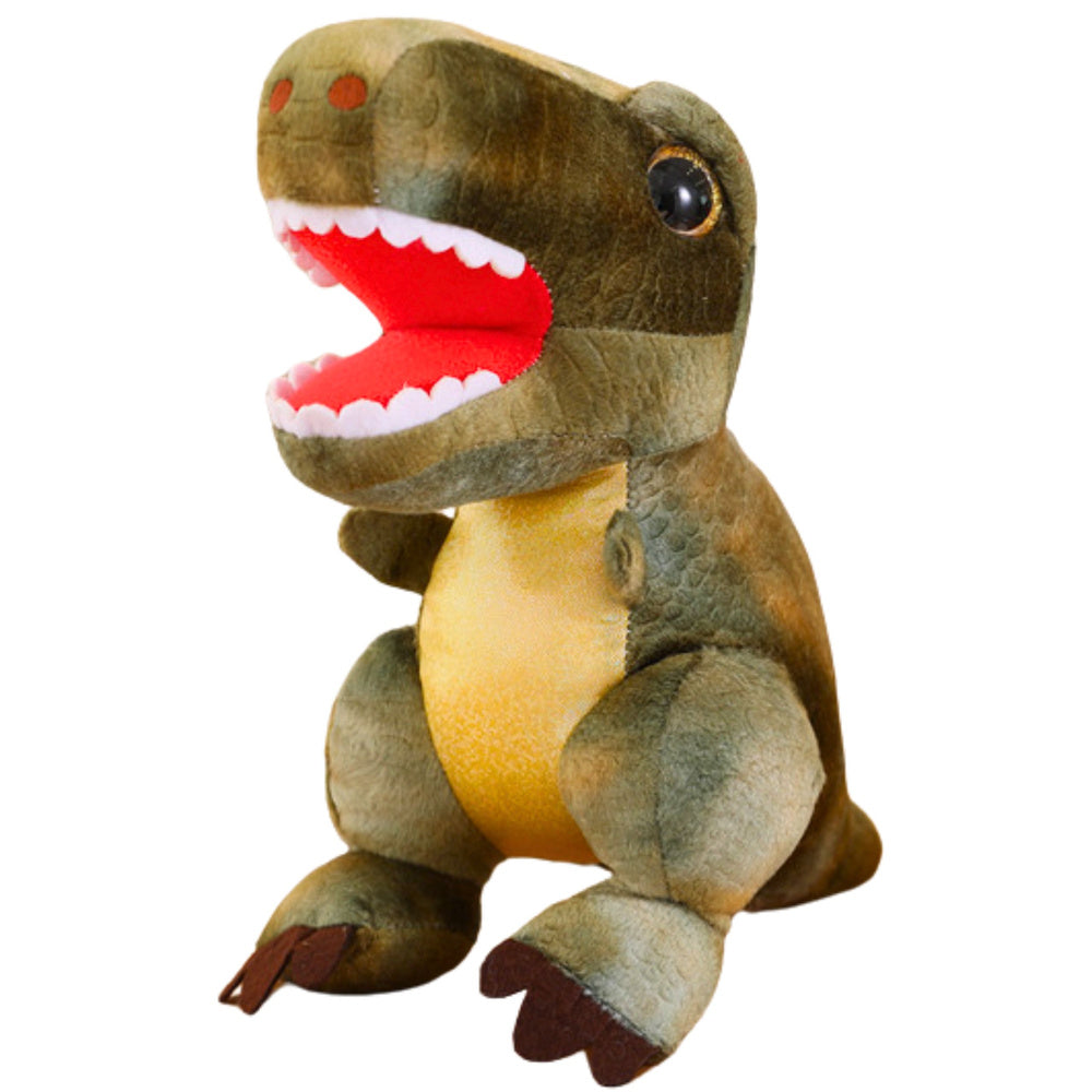 LEAN Toys Plüschtier Dinosaurier Kuscheltier mit Strukturhaut Grün 32cm