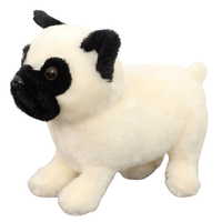 LEAN Toys Plüschtier Kuscheltier Mops Hund Weiß 19cm – Produktabbildung 2