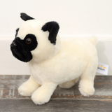 LEAN Toys Plüschtier Kuscheltier Mops Hund Weiß 19cm – Produktabbildung 3