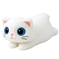 LEAN Toys Plüsch Maskottchen Kuscheltier Katze Große Augen Weiß 45cm