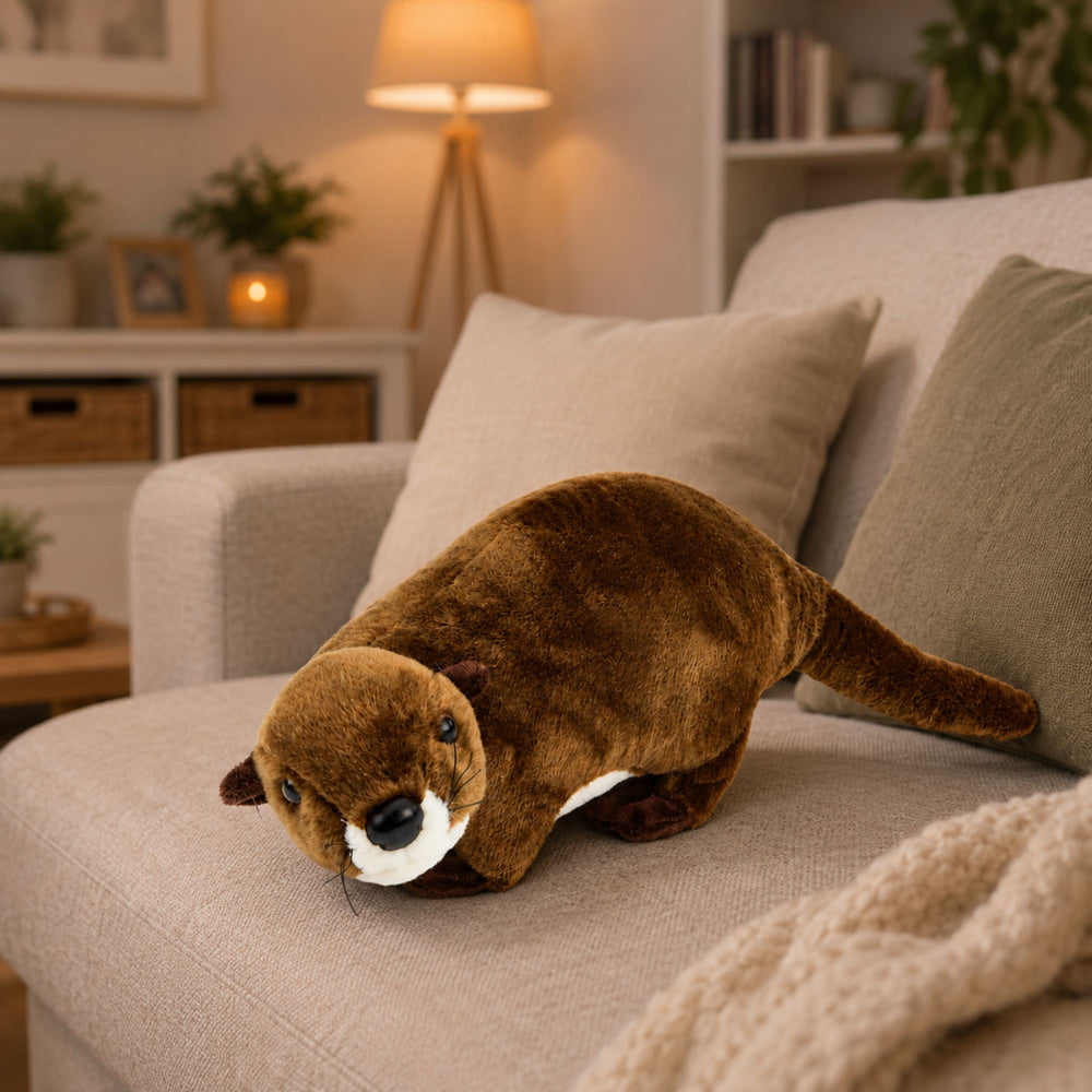 LEAN Toys Plüschtier Otter Kuscheltier Braun 37cm – Produktabbildung 4
