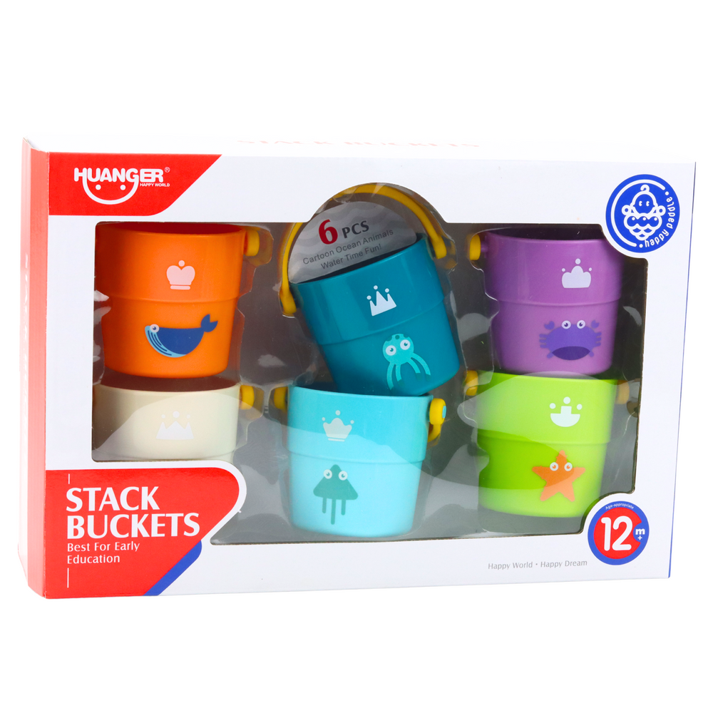 LEAN Toys Badeeimer-Set mit Löchern, farbig, 6-teilig – Produktabbildung 3