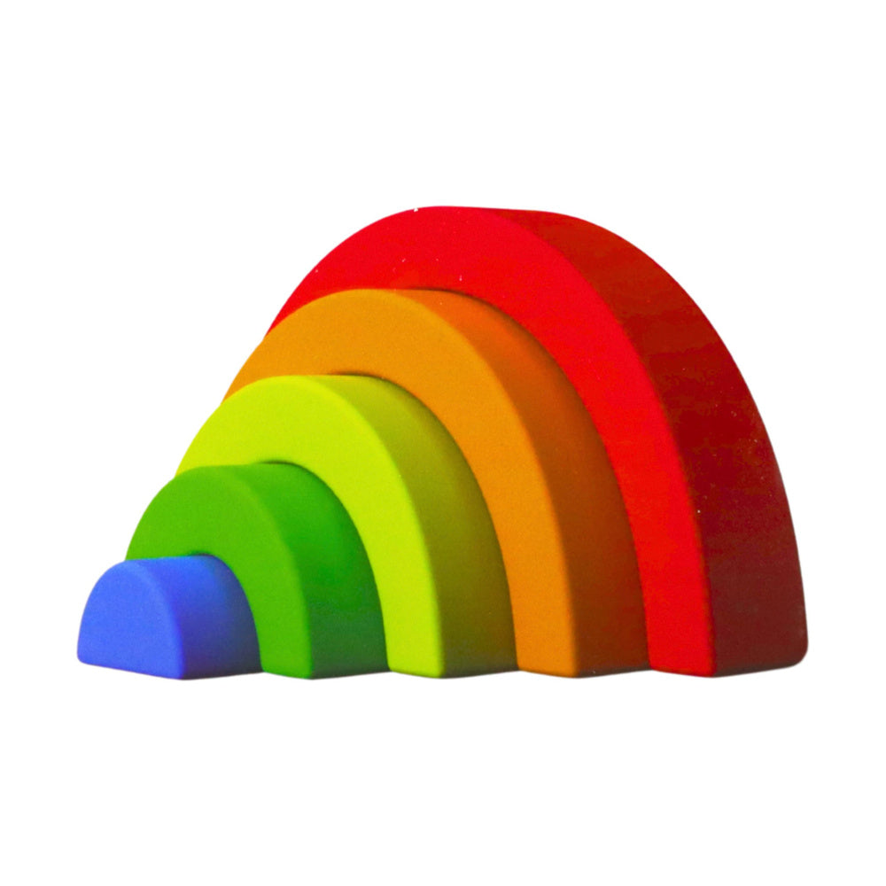 LEAN Toys Regenbogen-Puzzle für Kleinkinder. Bunte Gummiblöcke, 5-tlg – Produktabbildung 2