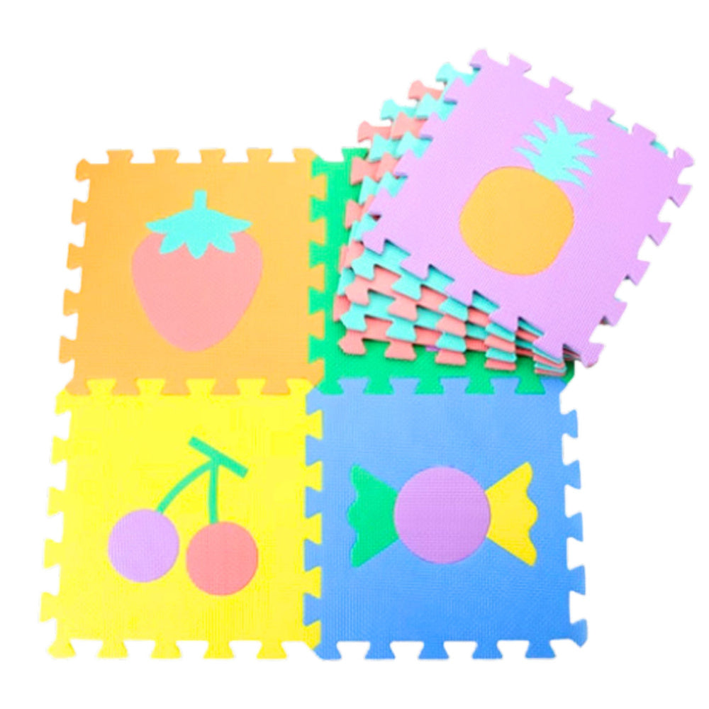 LEAN Toys Weiche Puzzlematte, pädagogischer EVA-Schaum, Früchte, Süßigkeiten, bunt, 16-tlg – Produktabbildung 2
