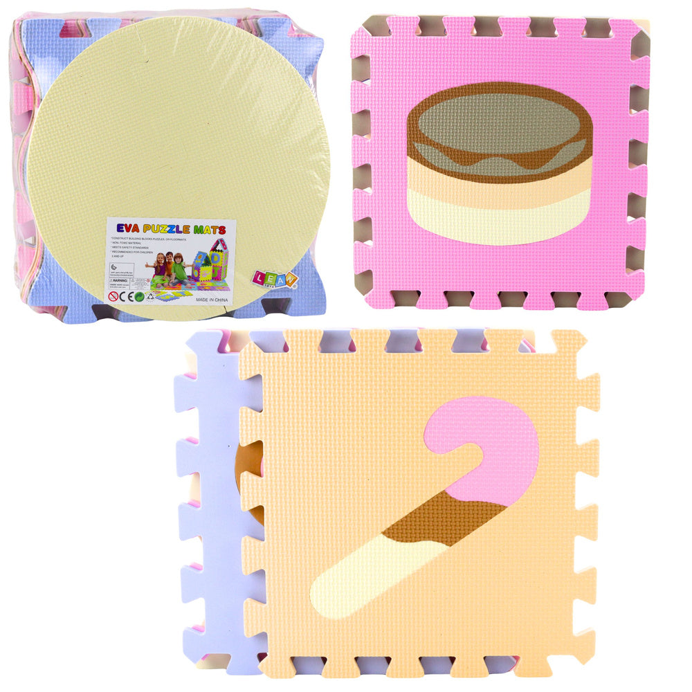 LEAN Toys Weiche Puzzle-Lernmatte aus EVA-Schaumstoff, Pastelltiere, 16-tlg
