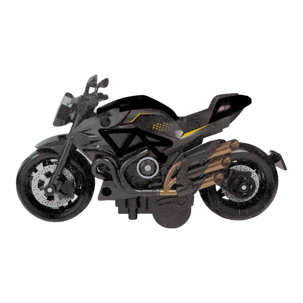 LEAN Toys Motorrad zum Zusammenbauen, Schrauben, Metall, 1:14, DIY, Goldelemente, Schwarz – Produktabbildung 2