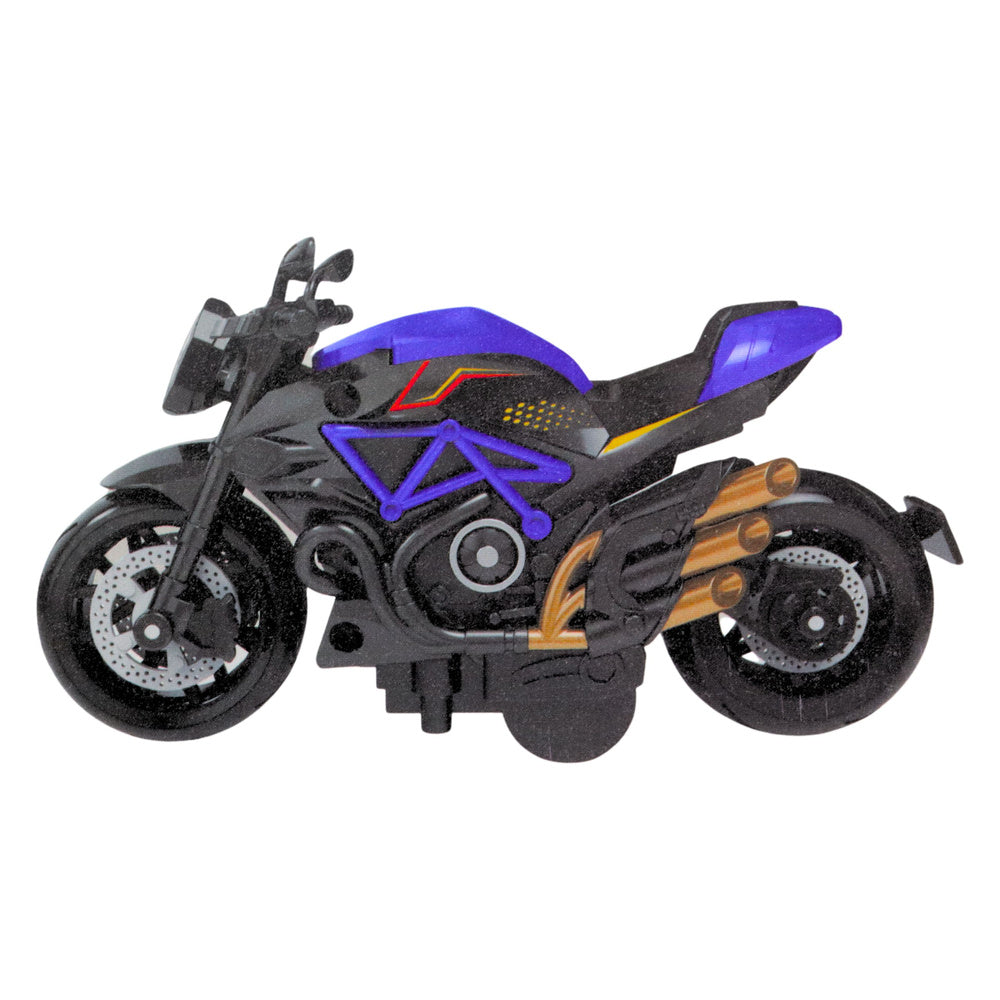 LEAN Toys Motorrad Spielzeug zum Zusammenbauen von Schrauben Metall 1:14 DIY Schwarz und Blau – Produktabbildung 2