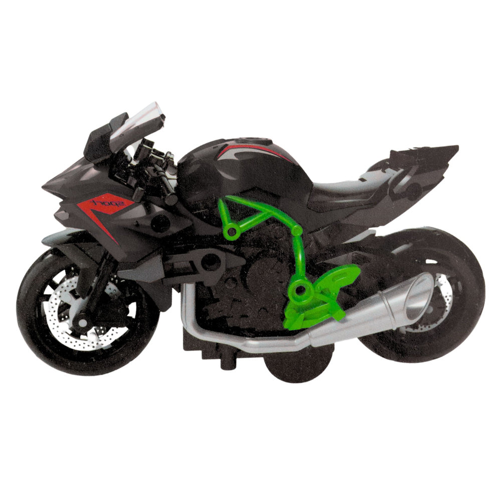 LEAN Toys Motorrad zum Zusammenbauen, Schrauben, Metall, 1:14, DIY, Grün-Schwarz – Produktabbildung 2
