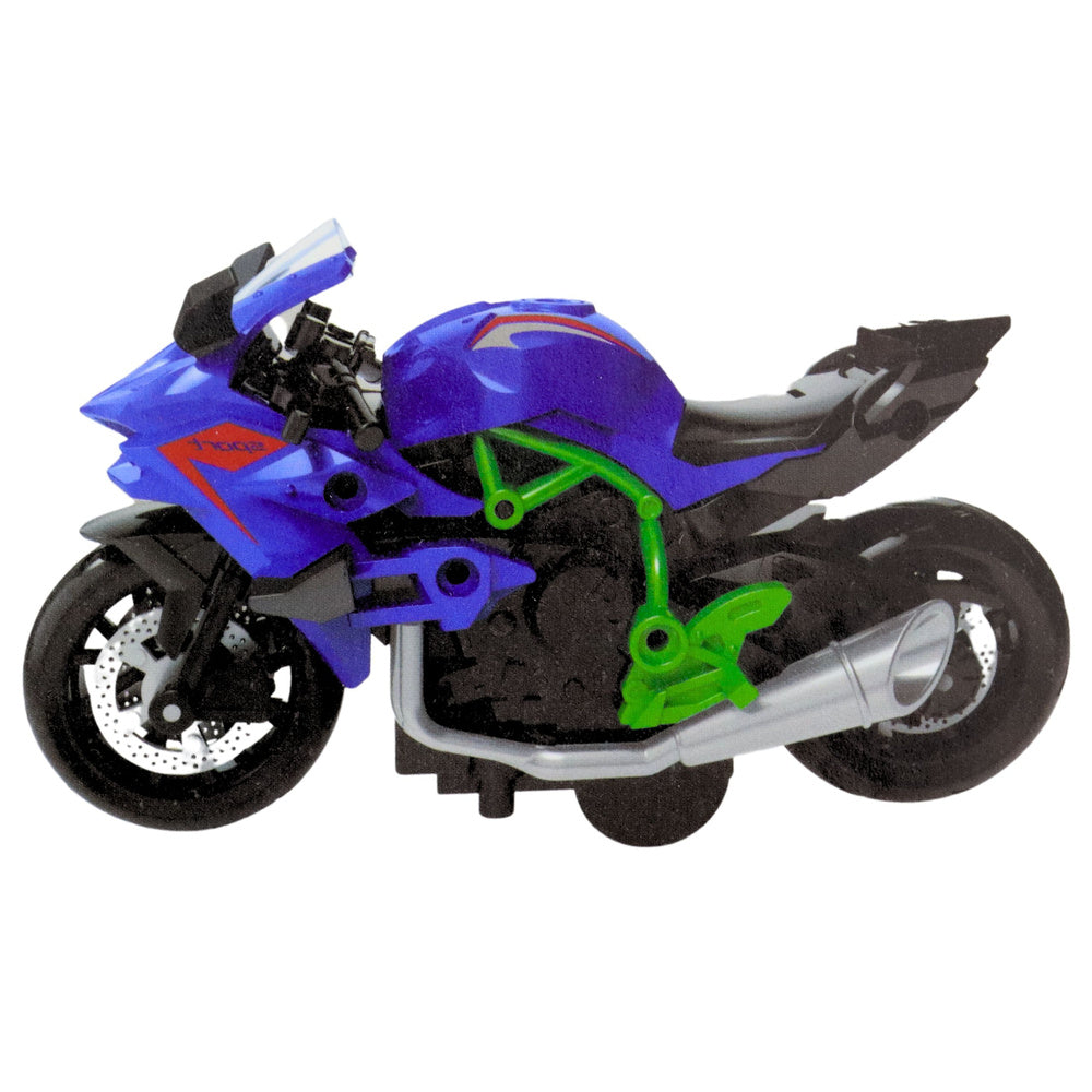 LEAN Toys Motorrad zum Zusammenbauen, Schrauben, Metall, 1:14, DIY, Grün-Blau – Produktabbildung 2