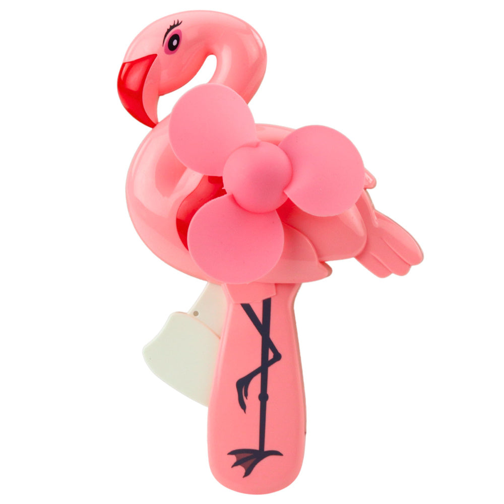 LEAN TOYS Mechanischer Handventilator mit Windrad für Kinder, Flamingo, Rosa – Produktabbildung 2
