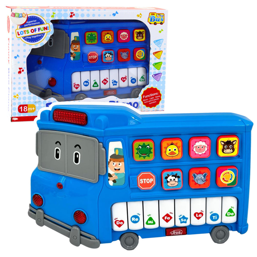 LEAN Toys E-Piano Pädagogisch Für Kleinkinder Blauer Bus