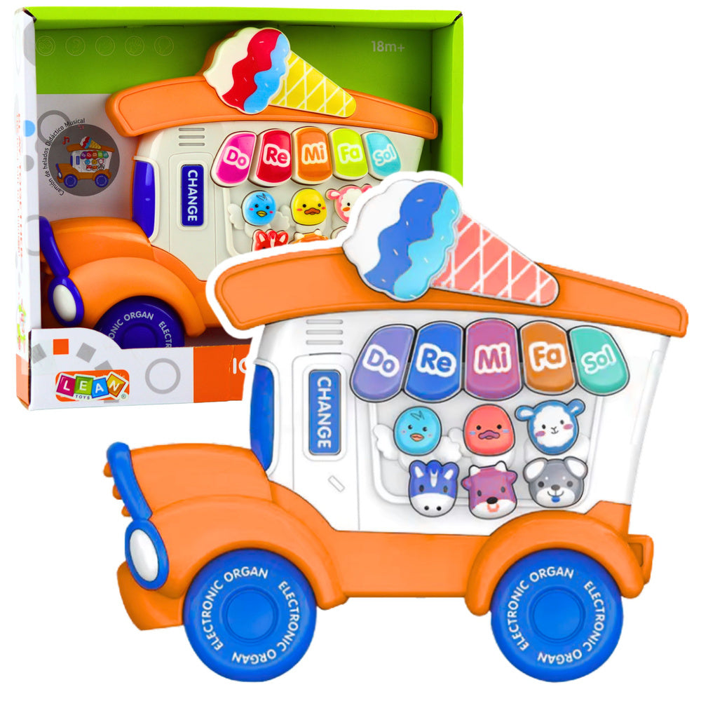 LEAN Toys E-Piano Pädagogisch Für Kleinkinder Eisdiele Orange