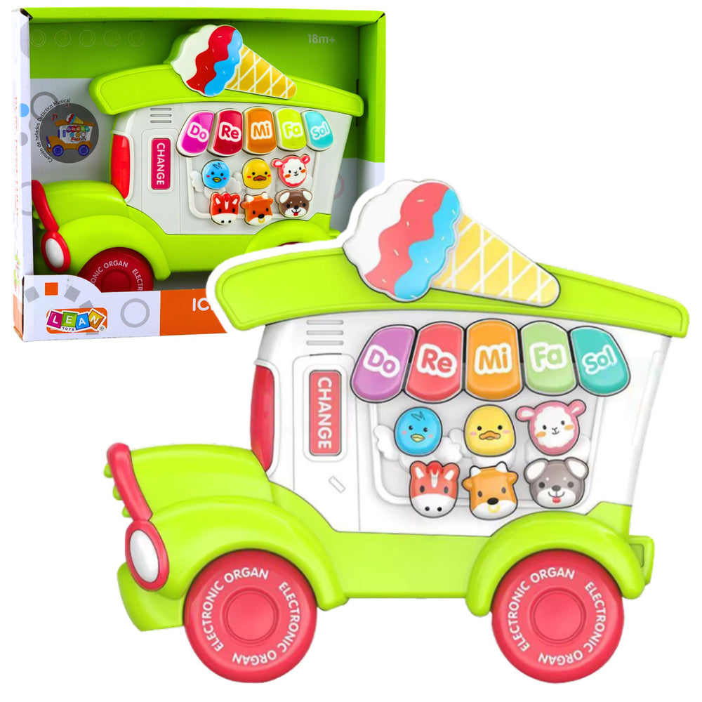 LEAN Toys Pädagogisches E-Piano für Kleinkinder, Eisdiele, Grün