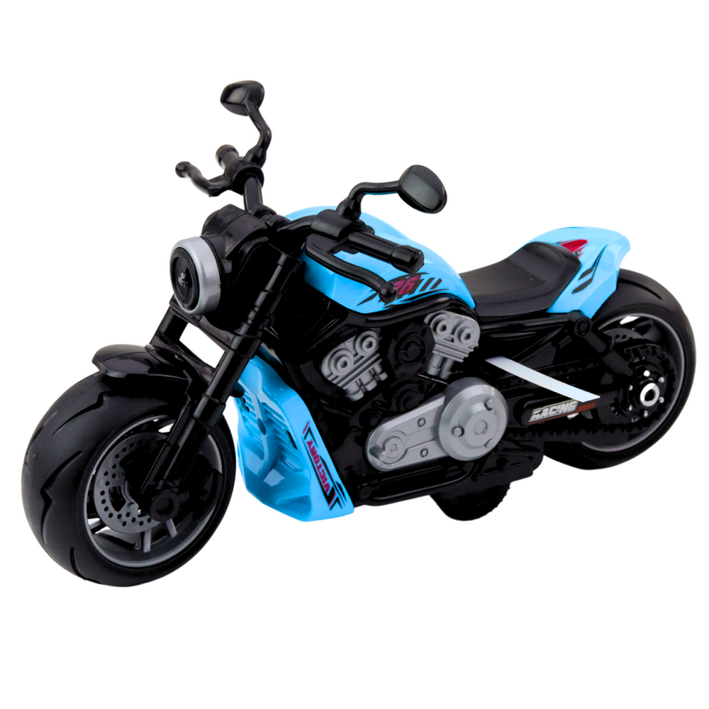 LEAN Toys Batteriebetriebenes Spielzeug-Motorrad mit Motor, Lichtern und Geräuschen, Blau – Produktabbildung 2