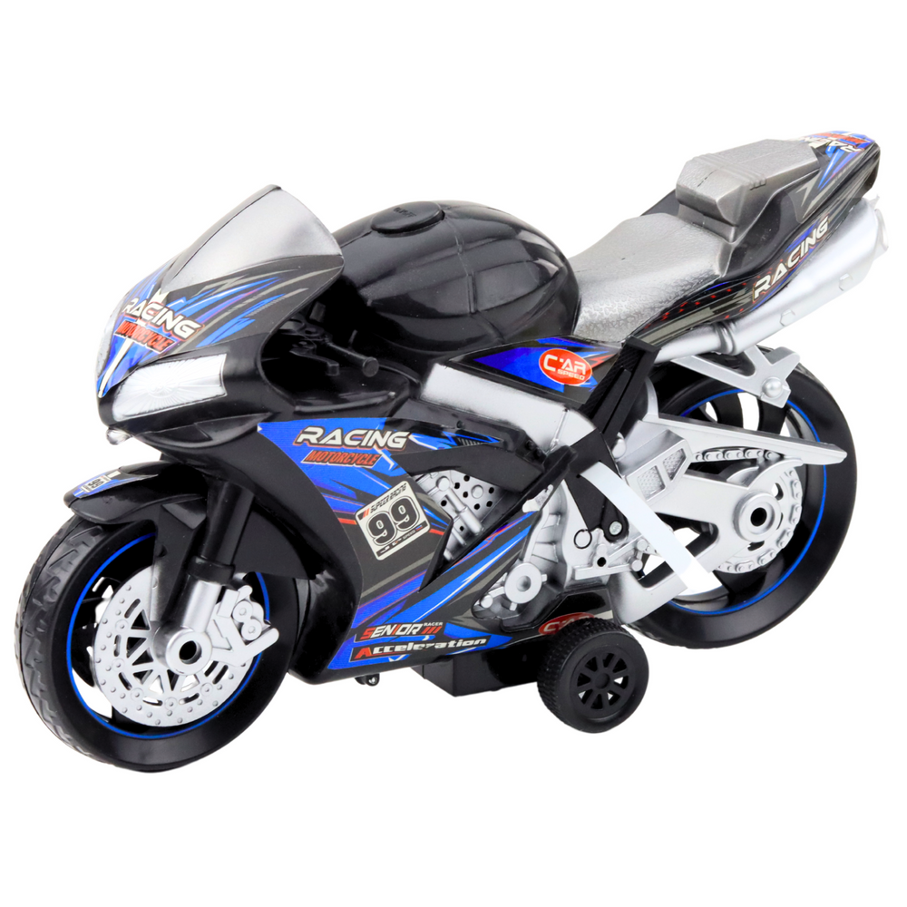 LEAN Toys Rennrad Racer Drive Lichter Sounds Schwarz Blau – Produktabbildung 2