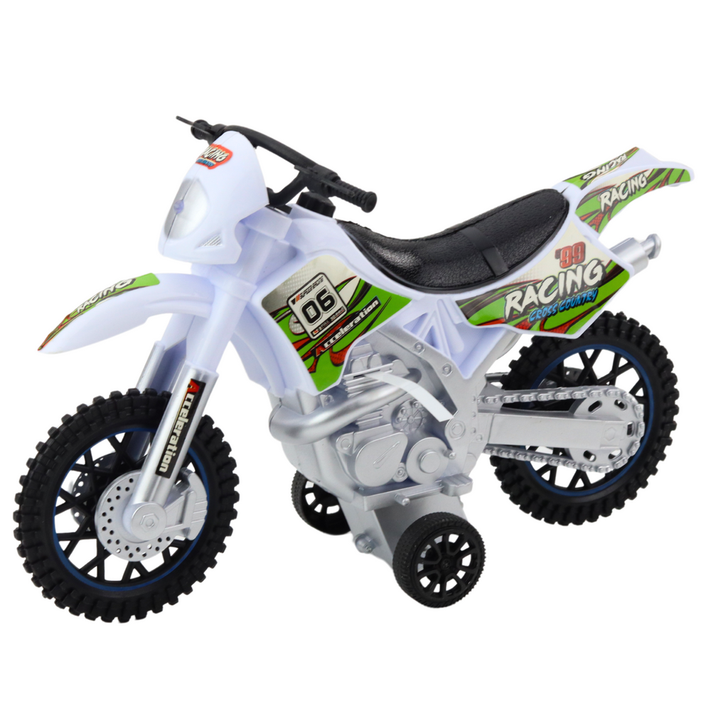 LEAN Toys Motocross Offroad-Fahrt Lichter Sounds Weiß – Produktabbildung 2