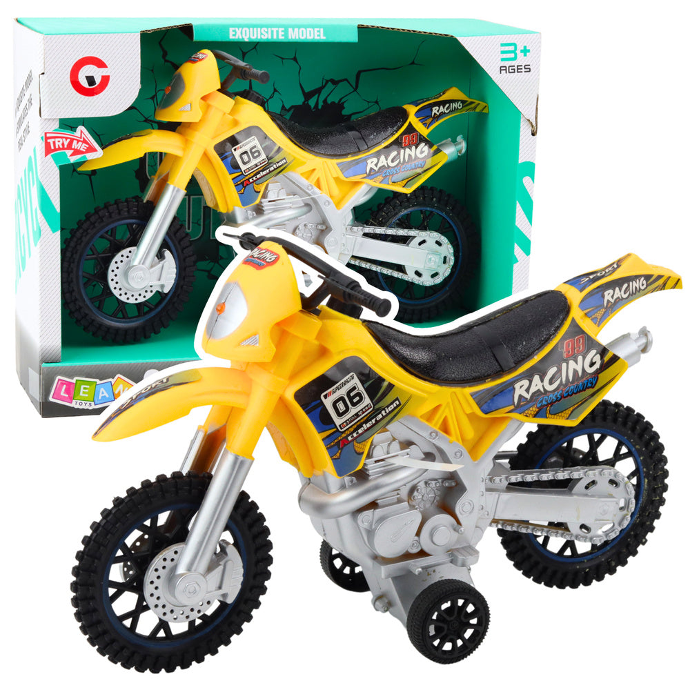 LEAN TOYS Motocross Offroad-Fahrt Lichter Töne Gelb