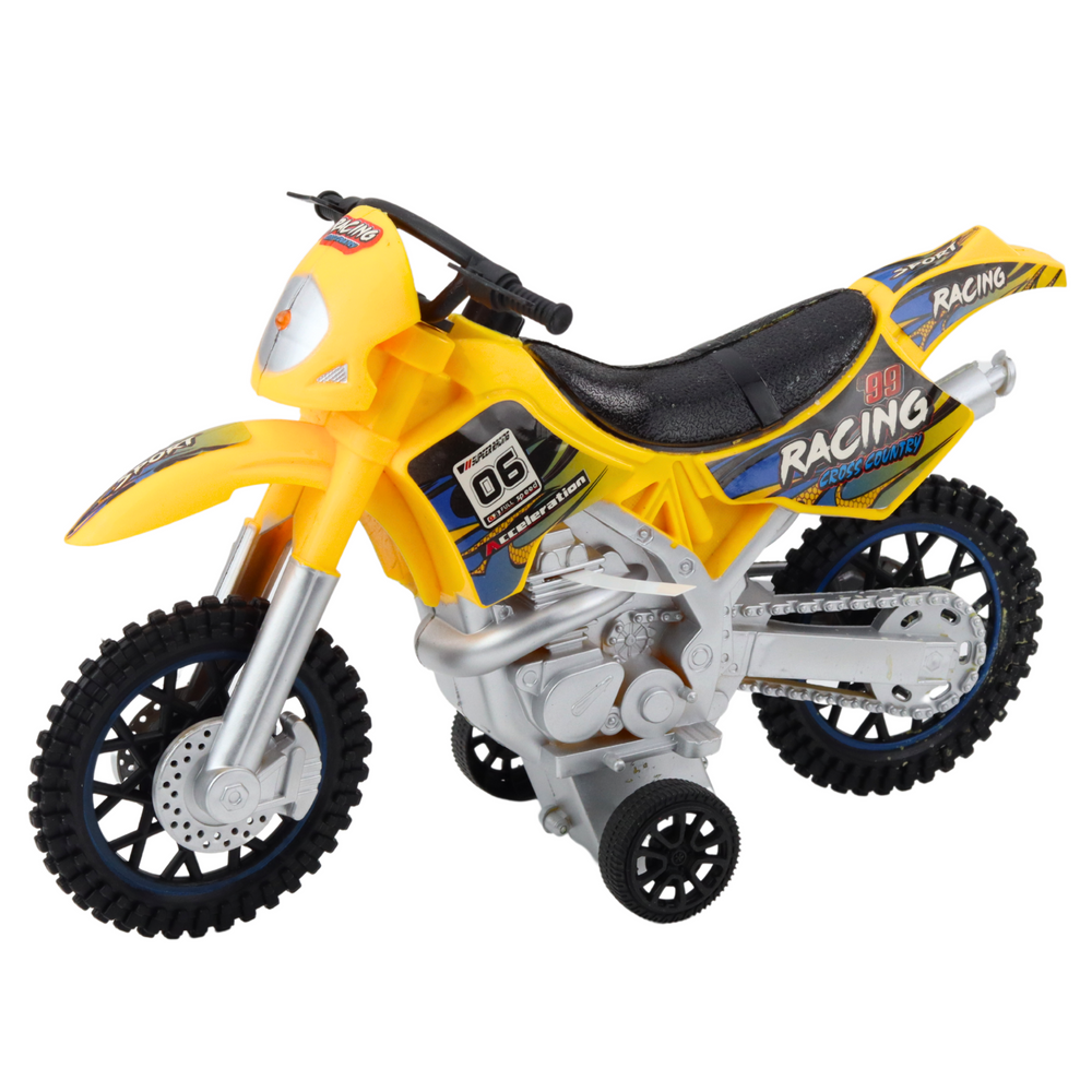 LEAN TOYS Motocross Offroad-Fahrt Lichter Töne Gelb – Produktabbildung 2