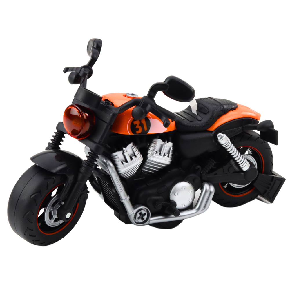 LEAN Toys DIY Motorrad Drehen Aufschrauben Lichter Geräusche Orange – Produktabbildung 2