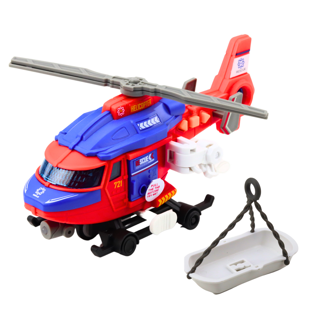 LEAN Toys Rettungshubschrauber Trage Haken Winde Antrieb Lichter Sounds Mix – Produktabbildung 2