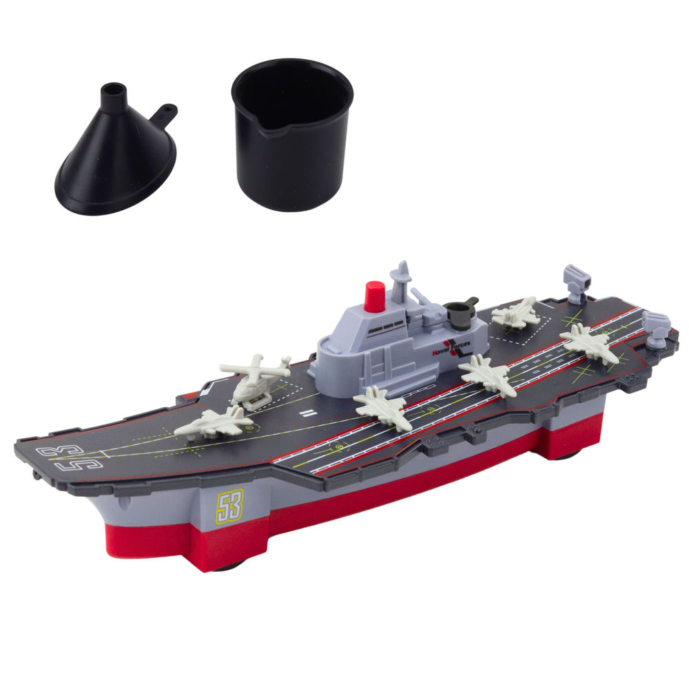 LEAN Toys Flugzeugträger Militärschiff Antrieb Wassereffekt Eimer Trichter – Produktabbildung 2