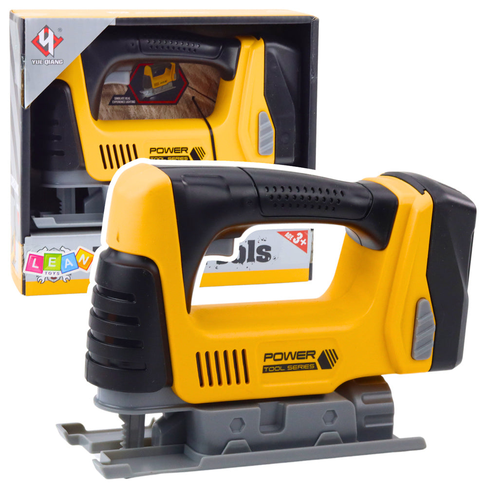 LEAN Toys Batteriebetriebene Puzzlesäge für Kinder, LED-Licht, Gelb