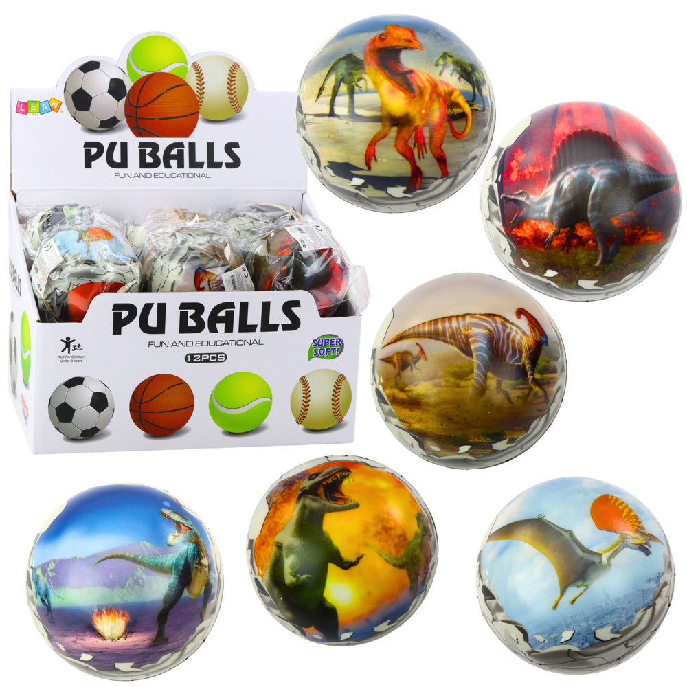 LEAN TOYS Knetball, Dinosaurier, Schaumstoffball, 7 cm