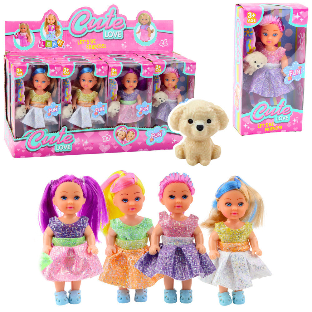 LEAN TOYS Minipuppe im Kleiderset Schülermix 12cm