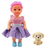 LEAN TOYS Minipuppe im Kleiderset Schülermix 12cm – Produktabbildung 4