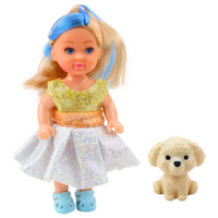LEAN TOYS Minipuppe im Kleiderset Schülermix 12cm – Produktabbildung 5