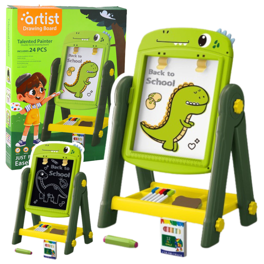 LEAN Toys Doppelseitiges magnetisches Trockenlöschbrett Dinosaurier Grün Zubehör