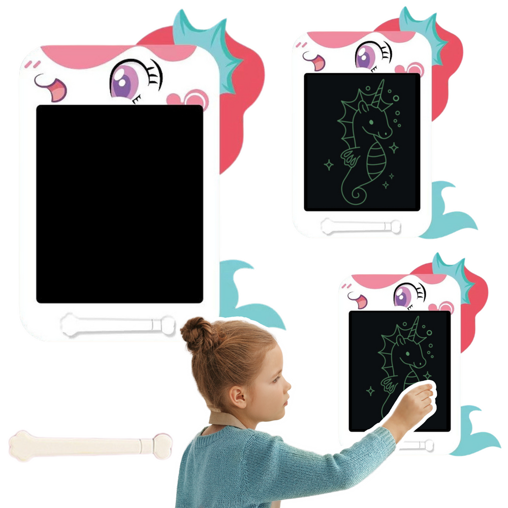 LEAN Toys Marker Zeichenbrett Schreiben LCD Stylo Einhorn Weiß