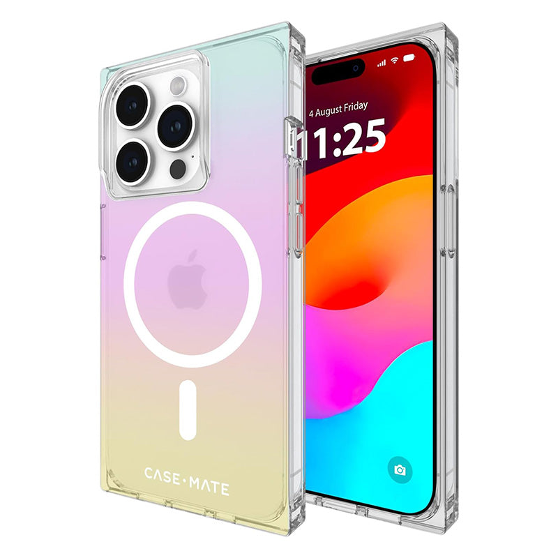 Case-Mate BLOX MagSafe – Hülle für iPhone 15 Pro (Rainbow Frosting)