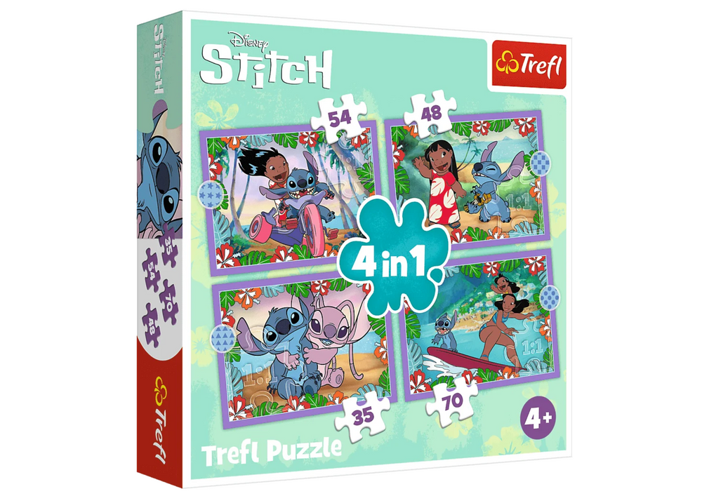 Trefl Puzzle 4-in-1-Puzzle Crazy Day Lilo and Stitch Trefl 34633