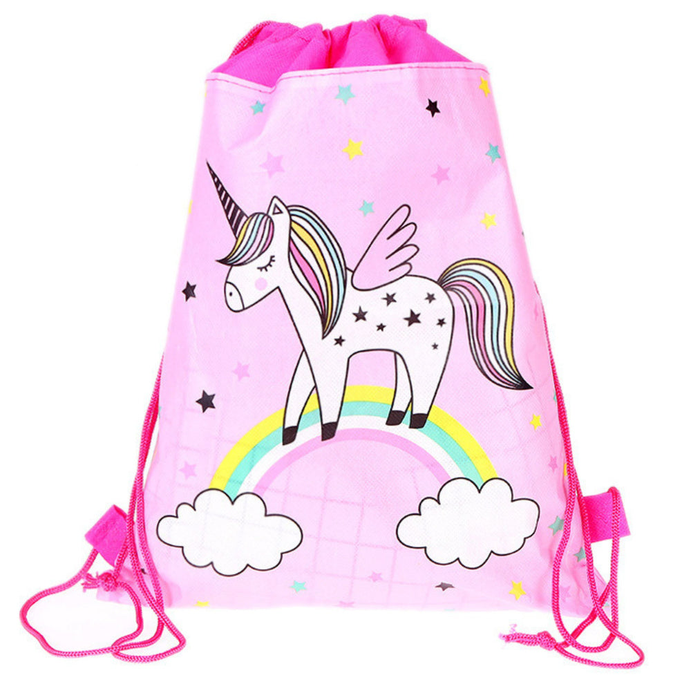 LEAN Schulschuhbeutel Einhorn Regenbogen Gymnastikanzug Rosa 35x27cm